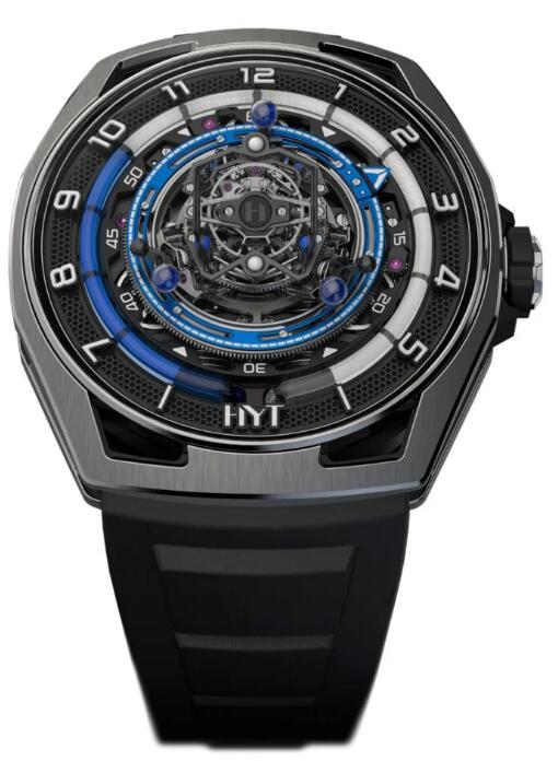 Review Replica HYT Conical Tourbillon Titanium Blue H03068-A watch
